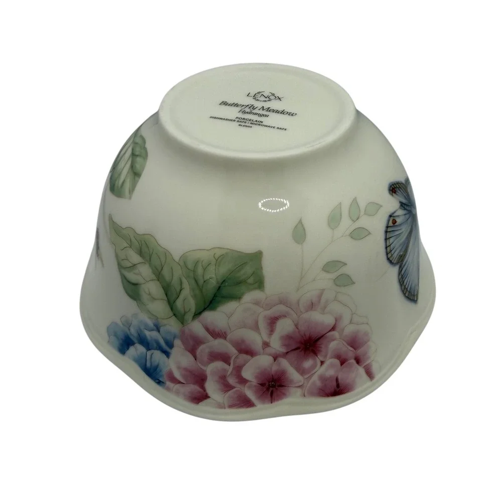 Set of 4 Lenox Butterfly Meadow‎ Hydrangea Bowls Porcelain Floral Butterfly 5.5